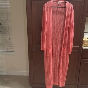 Coral Long Knit Cardigan